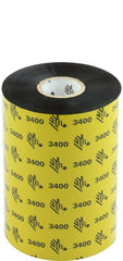 Zebra ZipShip 3400 Pack de 6 Cintas de Transferencia Termica Original - Cintas de mezcla Cera/Resina - Nucleo 25.4mm, Ancho 110mm, Longitud 450m