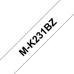Brother MK231BZ Cinta No Laminada Generica de Etiquetas - Texto negro sobre fondo blanco - Ancho 12mm x 4 metros