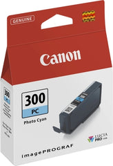 Canon PFI300 Cyan Photo Cartucho de Tinta Original - 4197C001/PFI-300PC