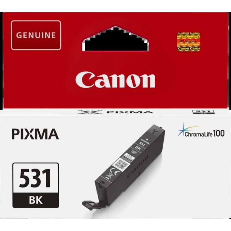 Canon CLI531 Preto Tinteiro Original - 6118C001/CLI531BK