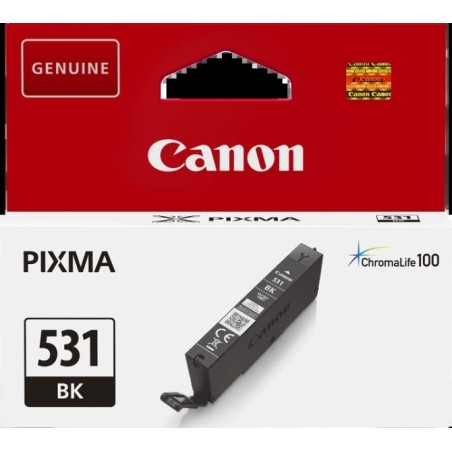 Canon CLI531 Preto Tinteiro Original - 6118C001/CLI531BK