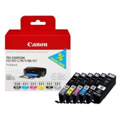 Canon PGI550/CLI551 Pack de 6 Tinteiros Originais - 6496B005