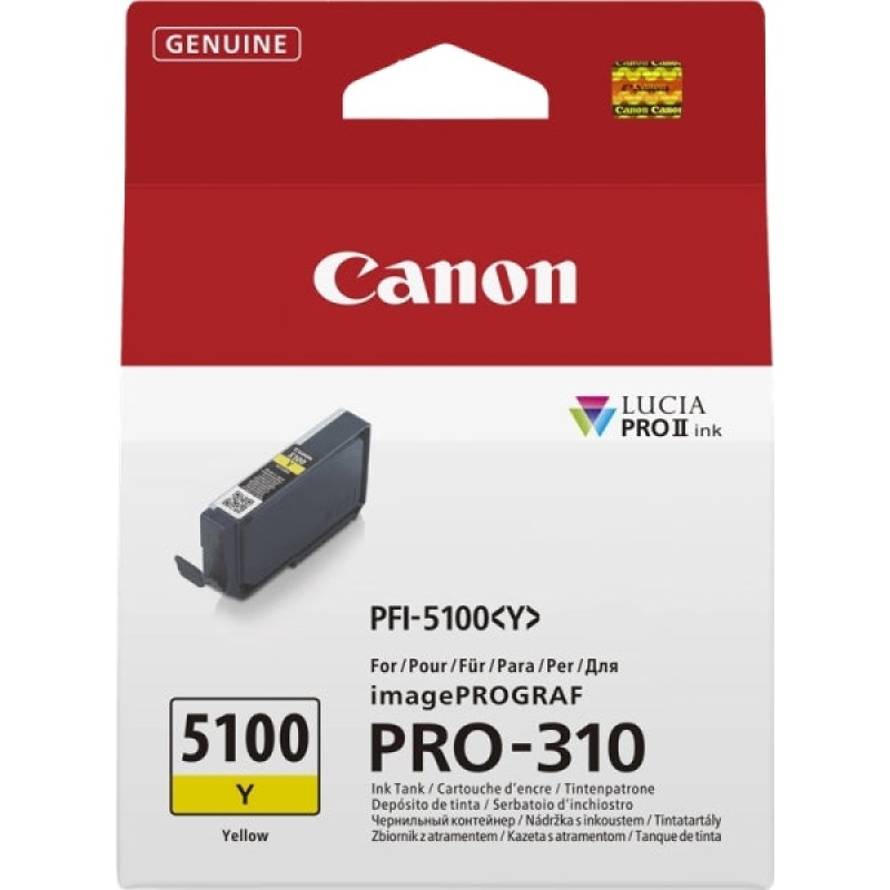 Canon PFI5100 Amarelo Tinteiro Original - 6955C001/PFI-5100Y
