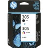 HP 305 Preto + Cor Pack de 2 Tinteiros Originais - 6ZD17AE