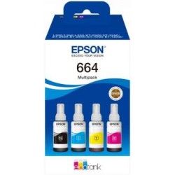Epson 664 Pack de 4 Garrafas de Tinta Originais C13T664640