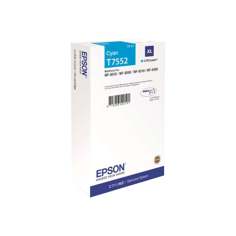 Epson T7552 Ciano Tinteiro Original - C13T755240/C13T75524N