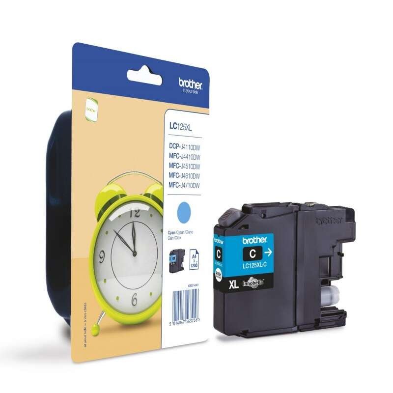 Brother LC125XL Cyan Tinteiro Original - LC125XLCBP