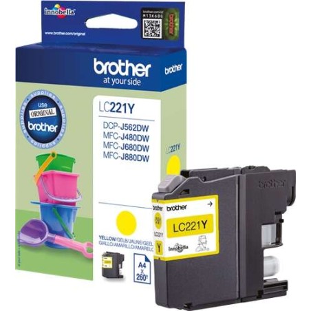 Brother LC221 Amarelo Tinteiro Original - LC221YBP