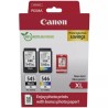 Canon PG545XL Preto + CL546XL Cor Pack de 2 Tinteiros Originais + 50 Folhas de Papel Fotográfico - 8286B011/8286B006