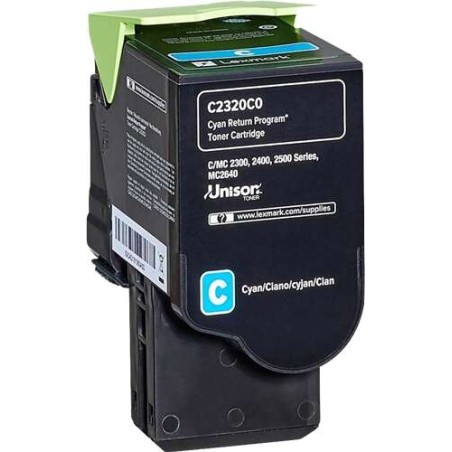 Lexmark C2325/C2425/C2535/MC2325/MC2425/MC2535/MC2640 Ciano Cartucho de Toner Original - C2320C0