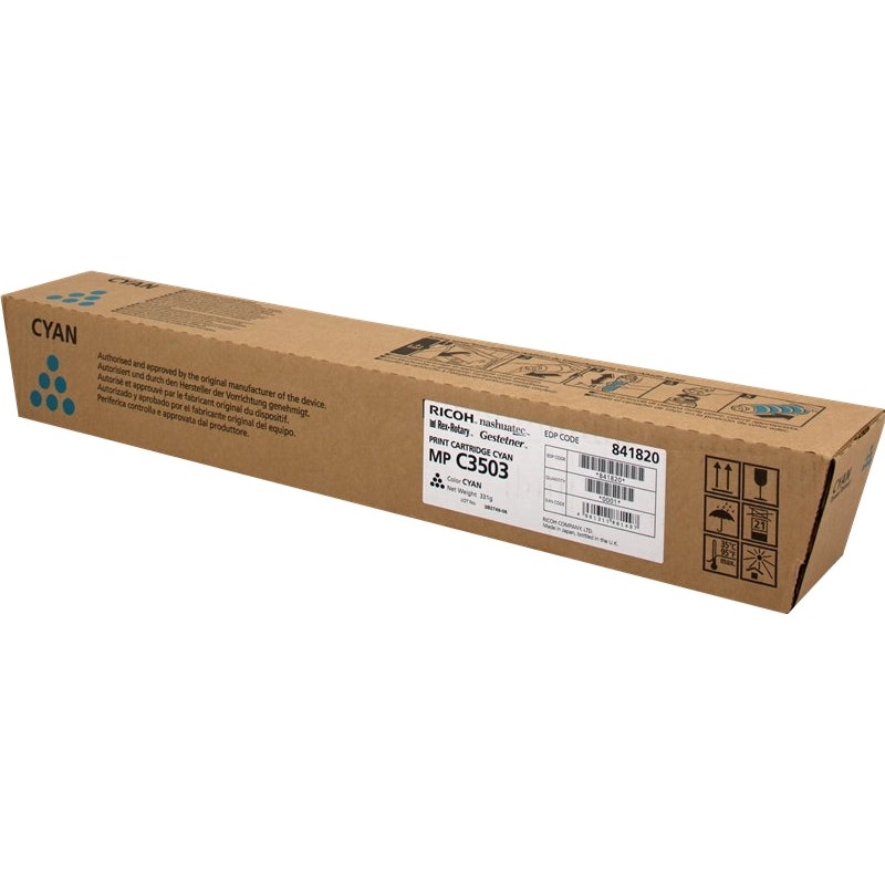 Ricoh Aficio MP-C3003/MP-C3004/MP-C3503/MP-C3504/MP-C4504/MP-C5504/MP-C6004 Ciano Cartucho de Toner Original - 841820/841816