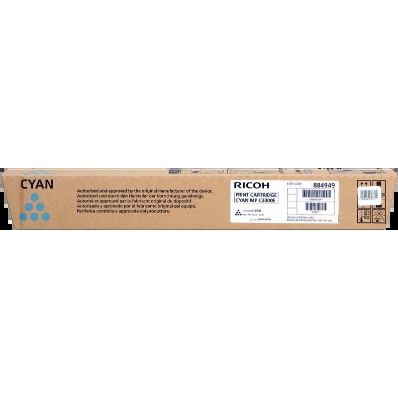 Ricoh Aficio MP-C2500/MP-C3000 Ciano Cartucho de Toner Original - 888643/888639/884949/842033