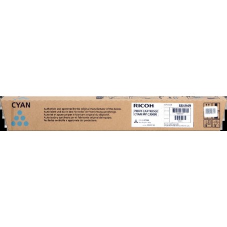 Ricoh Aficio MP-C2500/MP-C3000 Ciano Cartucho de Toner Original - 888643/888639/884949/842033
