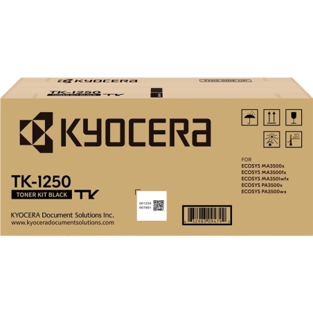 Original Toner Kyocera TK-1250 Preto 1T0C3H0NL0