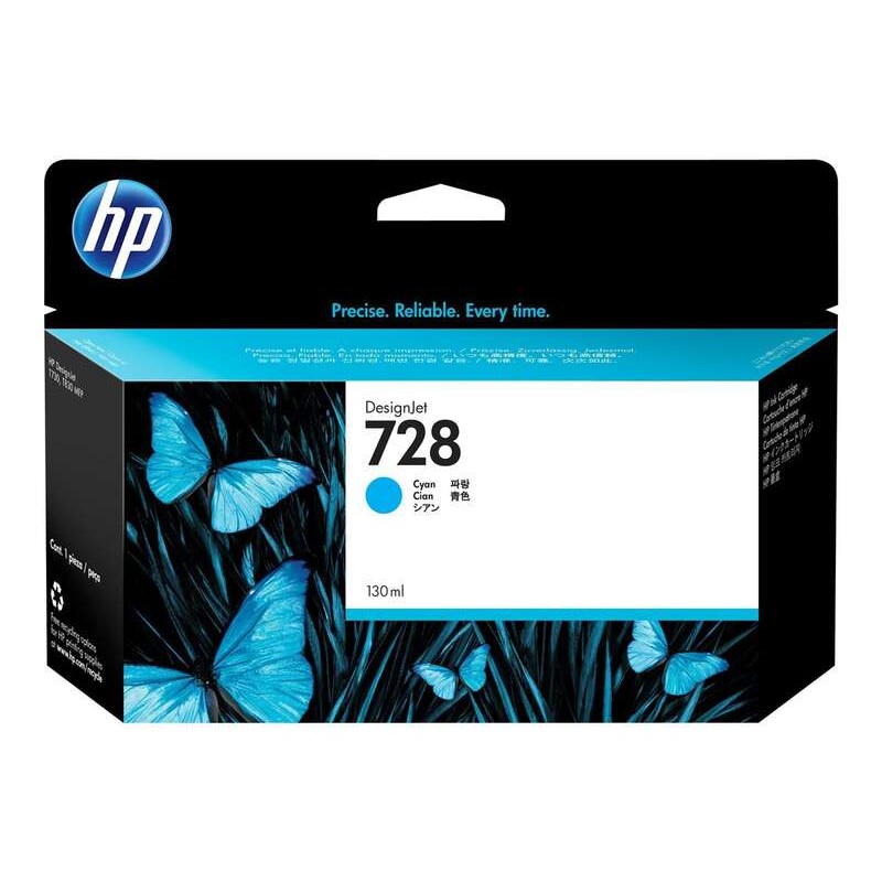 HP 728 Cyan Tinteiro Original - F9J67A