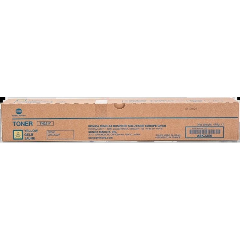 Konica Minolta TN221 Amarelo Cartucho de Toner Original - TN221Y/A8K3250