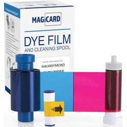 Magicard Ribbon 300 Color YMCKO + Rolo de Limpeza - 300 Impressões