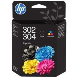 HP 302/304 Preto + Cor Pack de 2 Tinteiros Originais - B82L1AE/X4D37AE/3JB05AE
