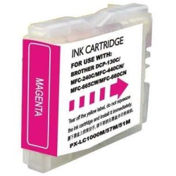 Brother LC1000XL/LC970XL Magenta Tinteiro Compatível - Substitui LC1000M/LC970M