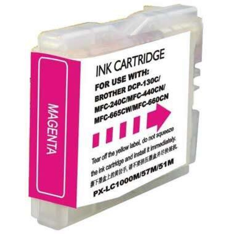 Brother LC1000XL/LC970XL Magenta Tinteiro Compatível - Substitui LC1000M/LC970M