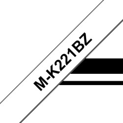 Brother MK221BZ Fita Não Laminada Compatível de Etiquetas - Texto Preto sobre fondo Branco - Largura 9mm x 8 metros