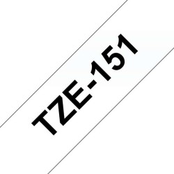 Brother TZe151 Fita Laminada Compatível de Etiquetas - Texto Preto sobre fondo transparente - Largura 24mm x 8 metros