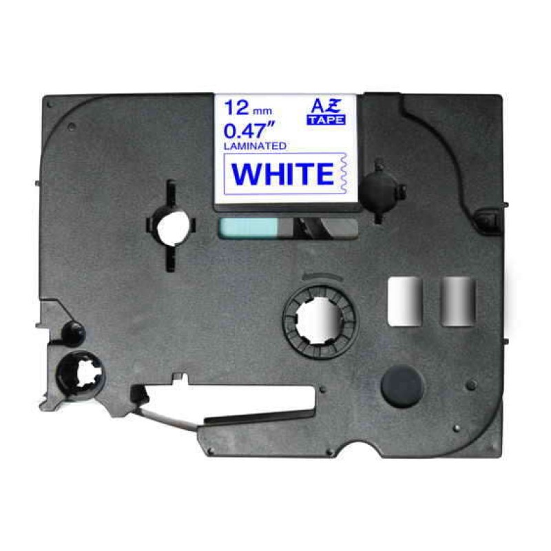 Brother TZe233 Fita Laminada Compatível de Etiquetas - Texto Azul sobre fondo Branco - Largura 12mm x 8 metros