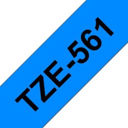 Brother TZe561 Fita Laminada Compatível de Etiquetas - Texto Preto sobre fondo Azul - Largura 36mm x 8 metros