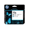 HP 774 Cabeça de Impressão Original - Preto Mate, Cyan - P2W01A
