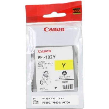 Canon PFI102 Amarelo Tinteiro Original - 0898B001/PFI-102Y