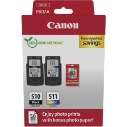 Canon PG-510/CL-511 Multipack de 2 Tinteiros Originais + 50 Folhas de Papel Fotográfico - 2970B017
