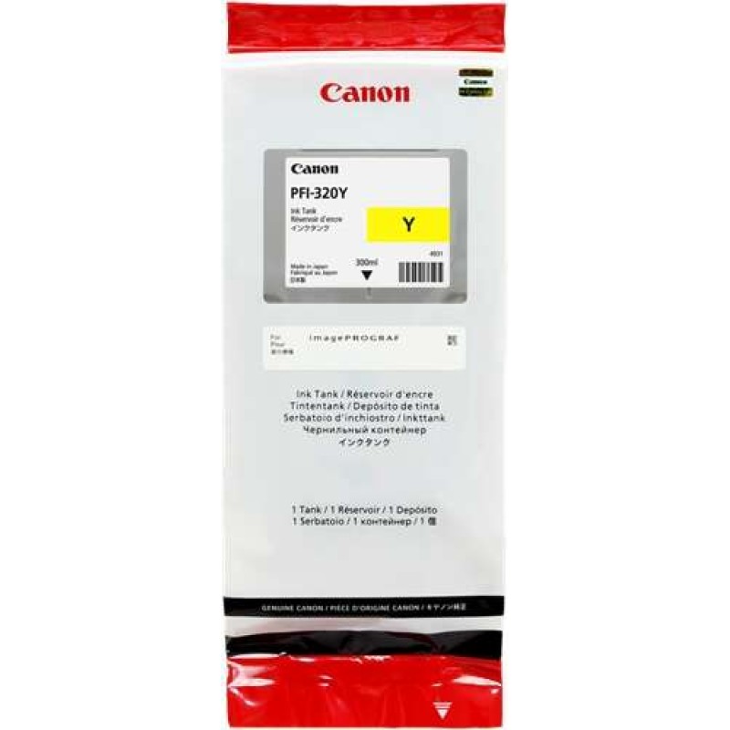 Canon PFI320 Amarelo Tinteiro Original - 2893C001/PFI-320Y