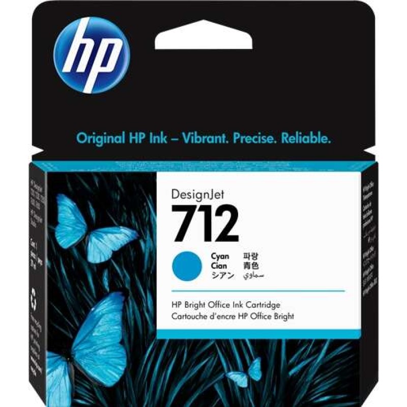 HP 712 Ciano Tinteiro Original - 3ED67A