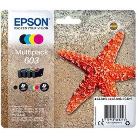 Epson 603 Pack de 4 Tinteiros Originais - C13T03U64010