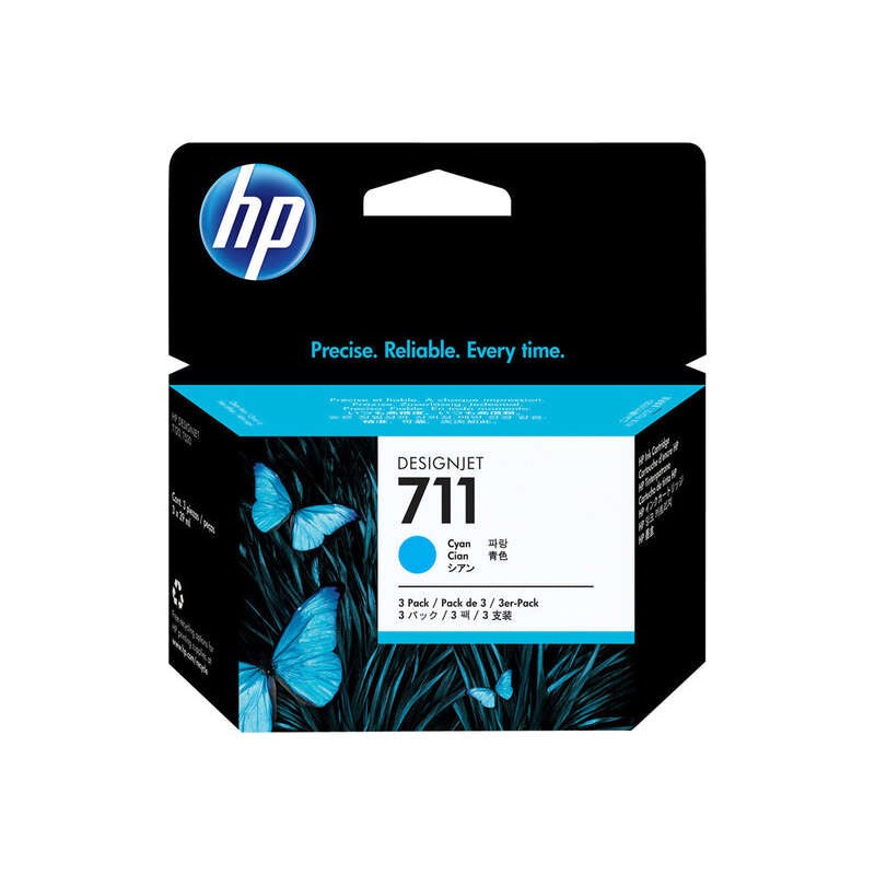 HP 711 Cyan Pack de 3 Tinteiros Originais - CZ134A