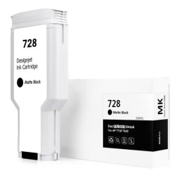 Compatível HP 728 Preto Mate Tinteiro Pigmentada - Substitui F9J68A/F9J64A/3WX25A
