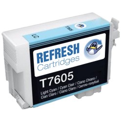 Epson T7605 Cyan Light Cartouche d'Encre Pigmentée Compatible - remplace les références C13T76054010