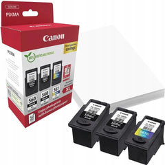 Canon PG-560XL/CL-561XL Pack de 3 Cartuchos de Tinta Originales + Papel Fotografico Brillante GP-501 - 3712C012